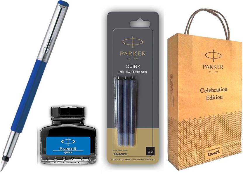 parker-vector-metallix-fp-blue-with-ss-trim-ink-bottle-with-black