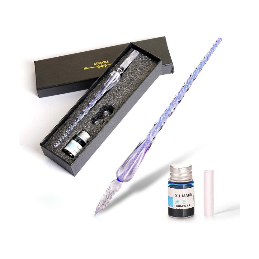 Adoere Crystal Glass Dip Pen and Ink Set Calligraphy(Ink Color - Multicolor)