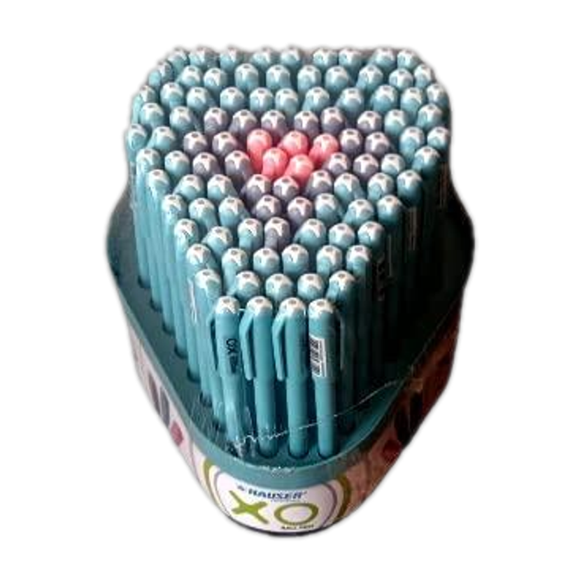 HAUSER Xo Ball Pen(Pack of 100, Ink Color - Blue Black and Red)