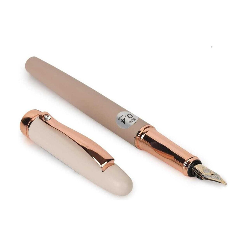 AAHANSTATIONERS Fountain Pen Replaceable Ink Set Blue & Black Ink 0.5mm PINK BODY COLOUR Fountain Pen(Ink Color - Blue, Black)