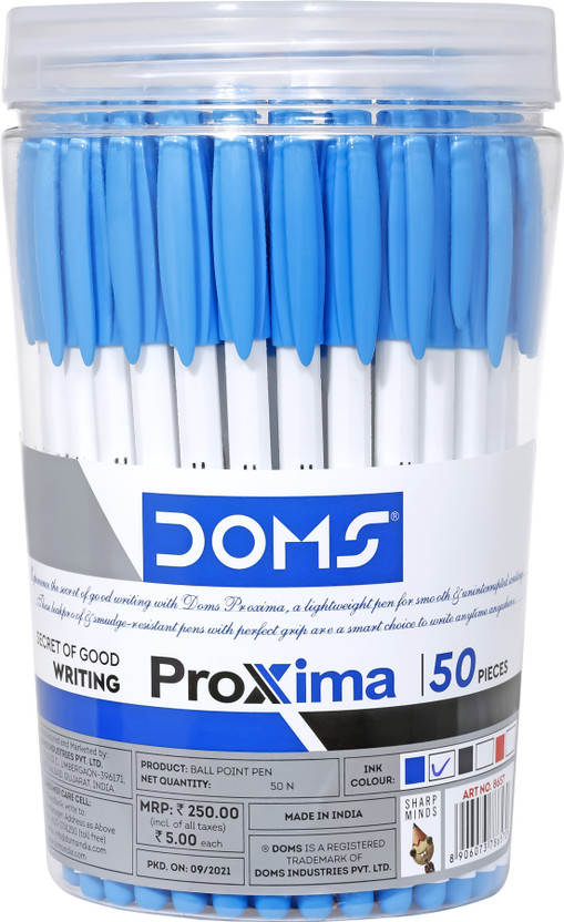 DOMS Proxima Ball Pen(Pack of 50, Ink Color - Blue)