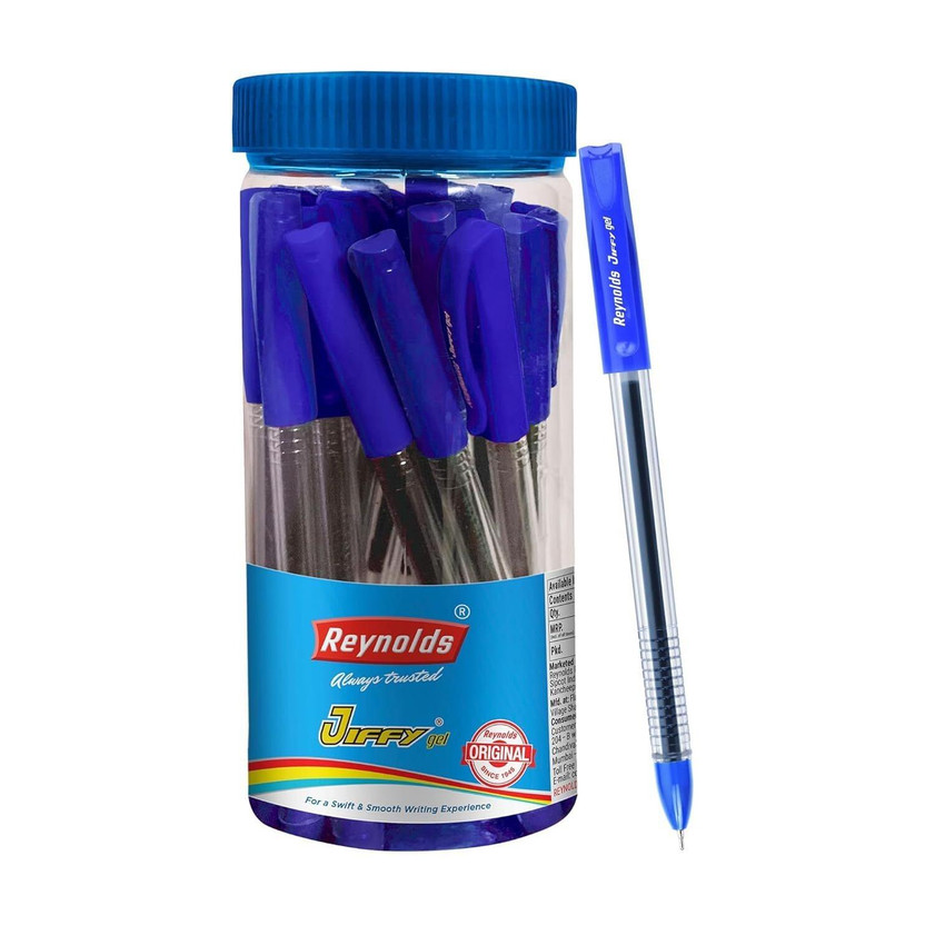 Reynolds Jiffy Gel Pen(Pack of 25, Ink Color - Blue)