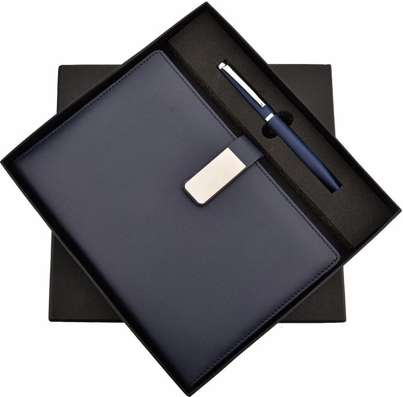 GifMor Premium 9218 Blue - A5 Diary and Pen Gift Set(Pack of 2, Ink Color - Blue)