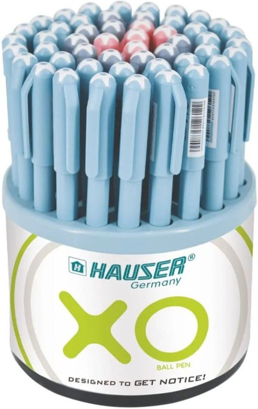 HAUSER XO 0.6mm Ball Pen Tumbler | Sleek Body & Minimalistic Design | with Easy Grip | Ball Pen(Pack of 50, Ink Color - Blue, Black, Red)