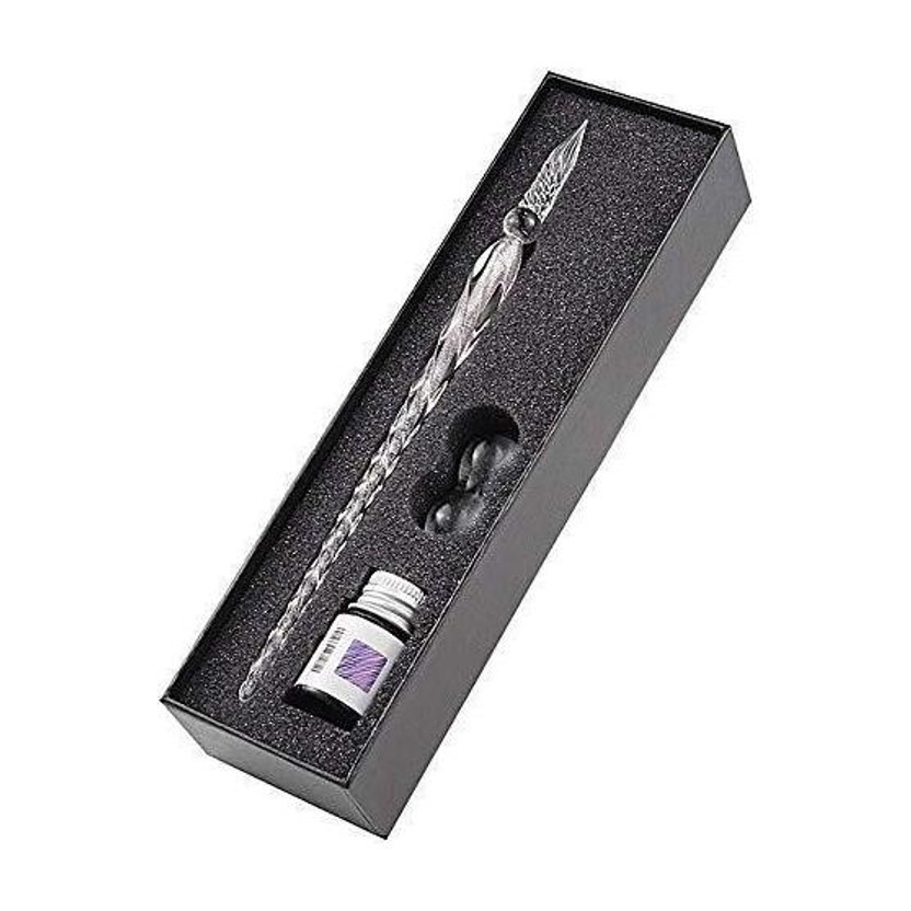 izone Style Crystal Glass Dip Pen Signature Pen Gifts Office School Business Supplies Calligraphy(Ink Color - Multicolor)