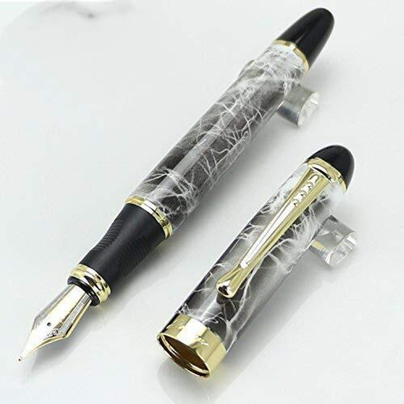 KIRA Luxury Designed 0.7mm Broad Nib 18KGP Golden Trim, Advance Clip design Fountain Pen(Ink Color - Brown)