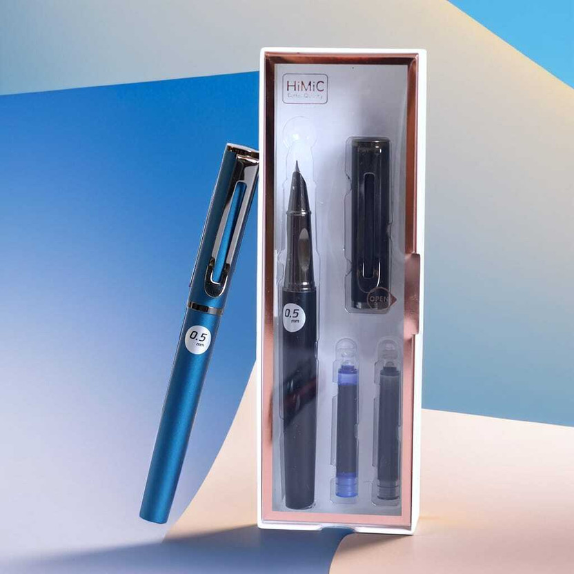 AAHANSTATIONERS VINTAGE Fountain Pen Replaceable Ink Set Blue & Black Ink 0.5mm BLUE COLOUR Fountain Pen(Ink Color - Blue, Black)
