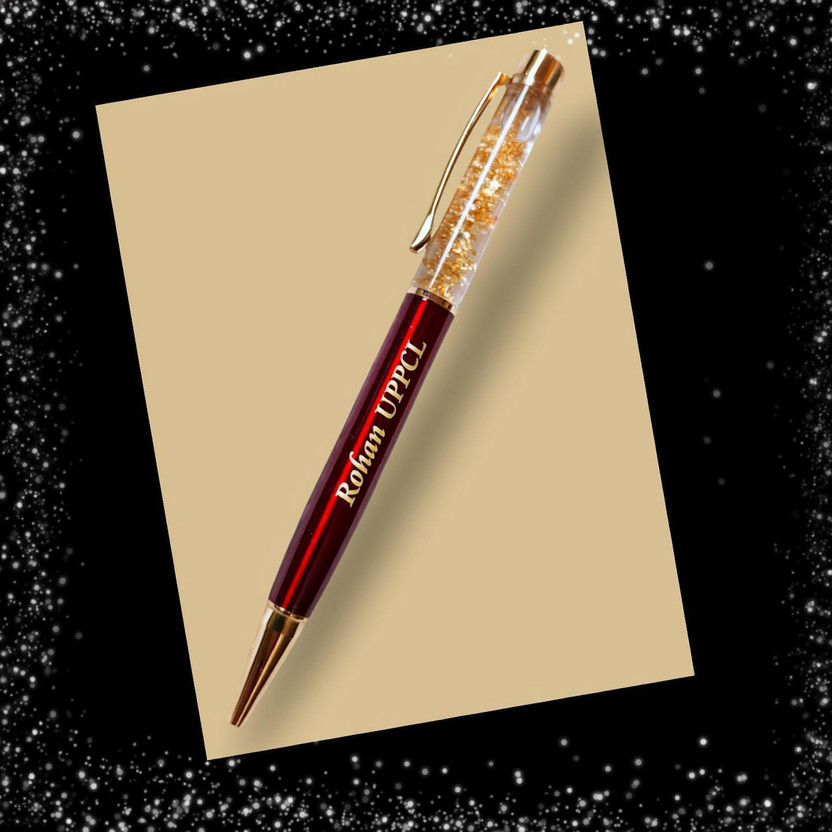 Mizi Craft Italian Red Zari Name Ball Pen Ball Pen(Ink Color - Blue)