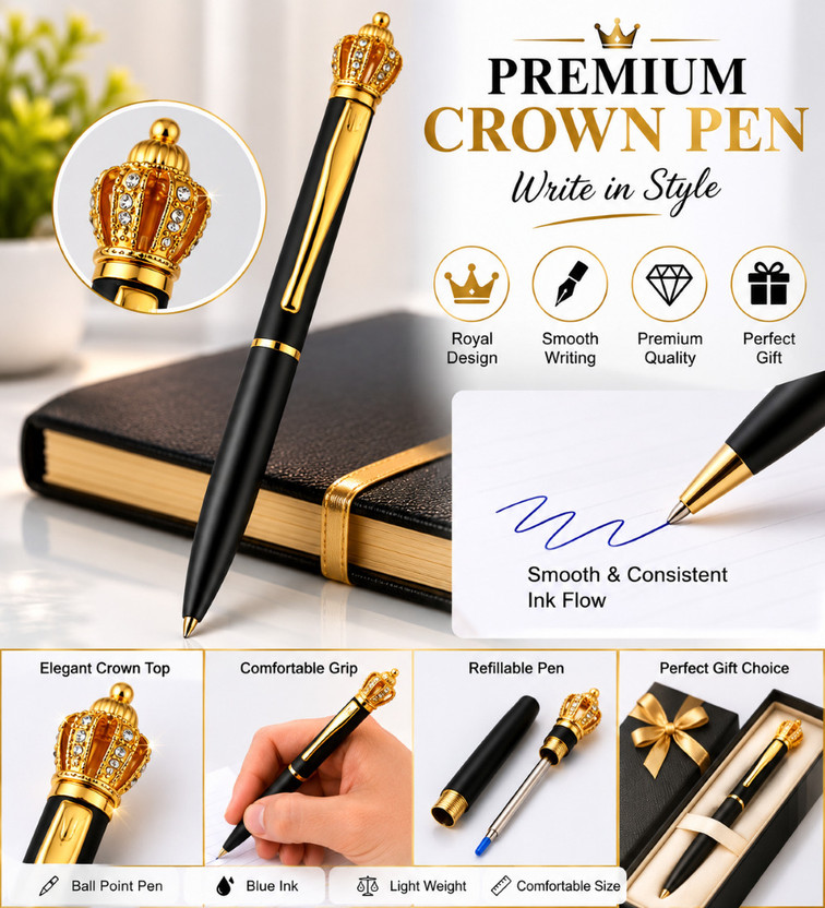 Vira PREMIUM CROWN PEN Ball Pen(Ink Color - Blue)