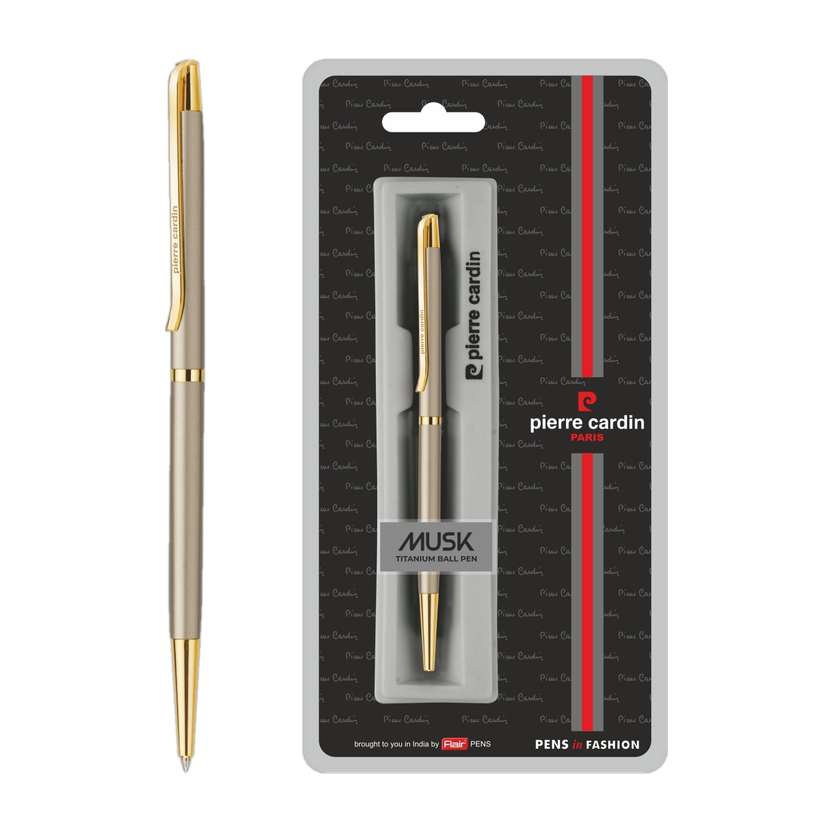 PIERRE CARDIN Musk Titanium Finish Exclusive Metal Body With Blister Pack Ball Pen(Ink Color - Blue)