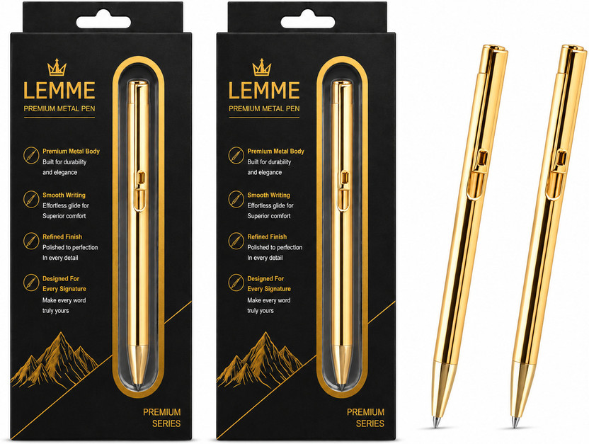 Lemme Lemme Hublot Premium Metal Pen | Smooth Writing |Office, Business & Gifting Ball Pen(Pack of 2, Ink Color - Blue) - Flipkart Deal