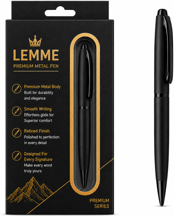 Lemme Blacksmith Premium Pen | Smooth Writing 0.7mm Fine| Office, business & Gifting Ball Pen(Ink Color - Blue)