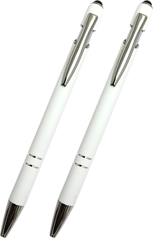 auteur Multifunction Pen Series Designer White Metal Body With Stylus Best Student Gift Ball Pen(Pack of 2, Ink Color - Blue)