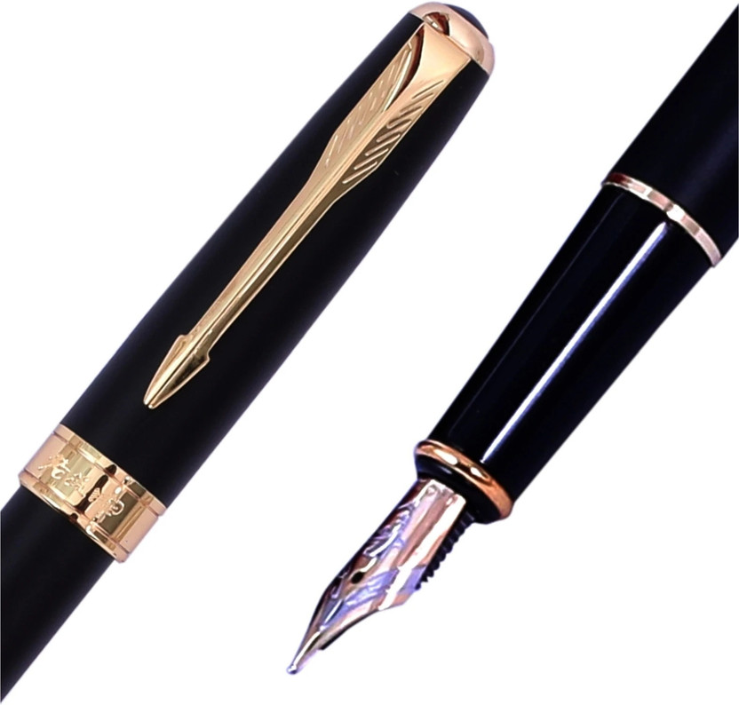 Krink F133 Jinhao Baoer 801 Luxury Executive Stainless Steel Fountain Pen Fountain Pen(Ink Color - Refillable Injector)