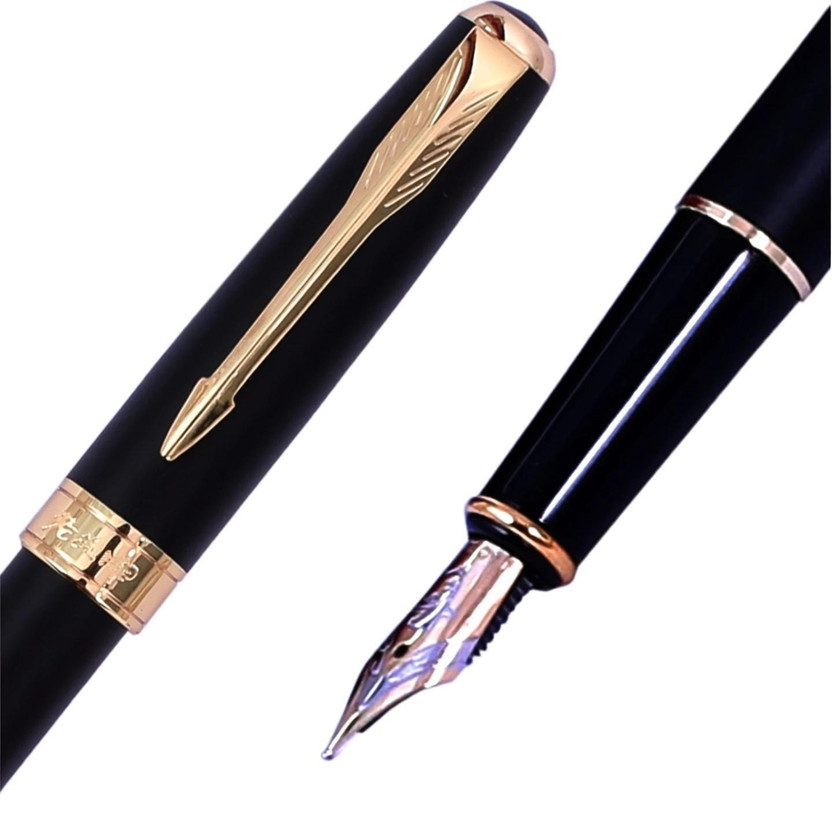 Krink Krink F133 Jinhao Baoer 801 Luxury Executive Stainless Steel Fountain Pen Fountain Pen(Ink Color - Refillable Injector) - Flipkart Deal