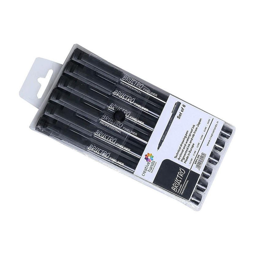 BRuSTRO BRuSTRO Professional Pigment Based Technical Fineliner Pen(Pack of 6, Ink Color - Black) - Flipkart Deal