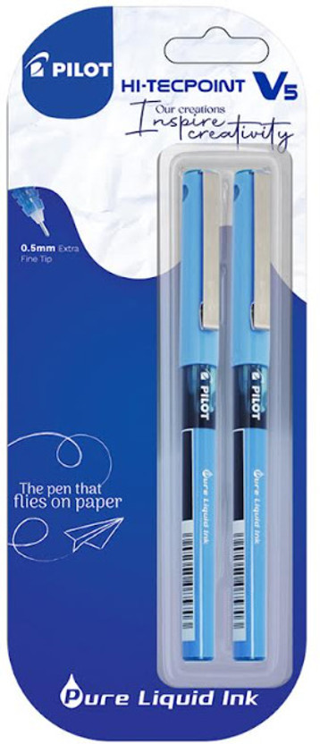 PILOT V5 Pen (Pack of 2 )Blue Roller Ball Pen(Pack of 2)