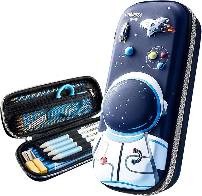 Tiny Tales 3D Cover EVA Space Astronaut Theme Pencil Case Large Capacity Pencil Pouch Boys & Girls Students Art EVA Pencil Box(Set of 1, Multicolor)