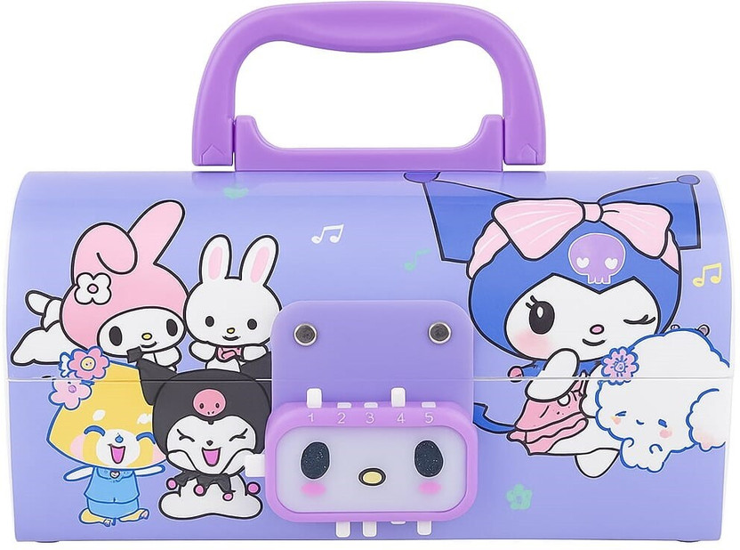 MASHKUR Stationery Presents Fancy & Attractive Compass Box For Kids & Students To Store Stationery, Dual Password Security Lock, Purple Kuromi Theme, Suitcase Type MS33.0 Art Plastic Pencil Box(Set of 1, Purple)