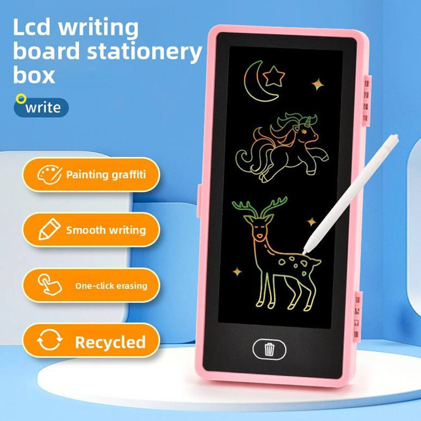 Mynxe Kid's Digital Memo Pad Notepad PVC & Plastic LCD Writing Board Stationery Case(Pink)