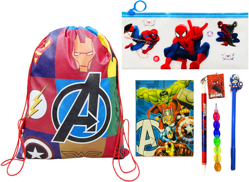 TITIRANGI Stationery Gift Set for Kids Avenger Theme Party Favor Return Gift Set for Girls in Bulk Birthday Return Gift Set for Kids School Supply Return Gift Set for Kids Art Plastic Pencil Box(Set of 1, Multicolor)