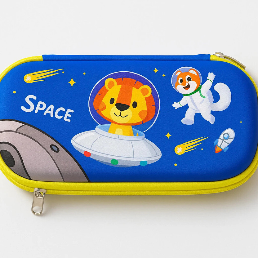 SHREEJI GIFT EVA Space-Themed Pencil Pouch for Kids | Large Capacity Pouch for Boys & Girls | Space-Themed Art EVA Pencil Box(Set of 1, Multicolor)