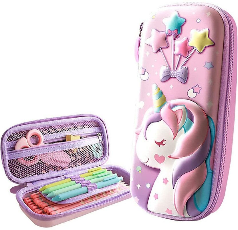 Tiny Tales Pencil Box Unicorn Art EVA Pencil Box(Set of 1, Multicolor)
