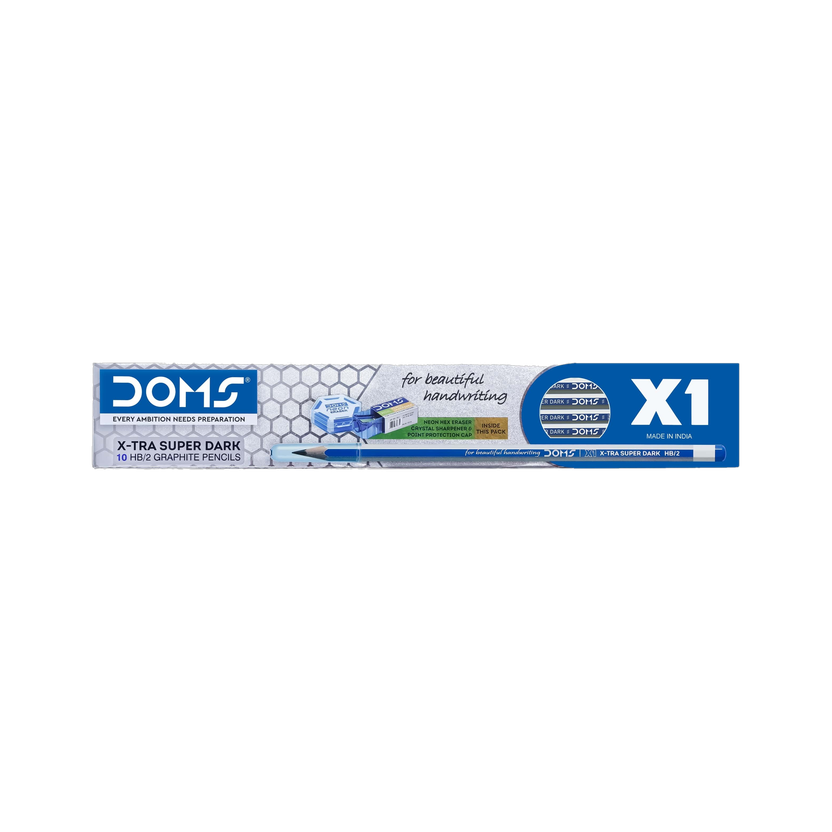 DOMS X1 Pencil(Set of 10, Blue)