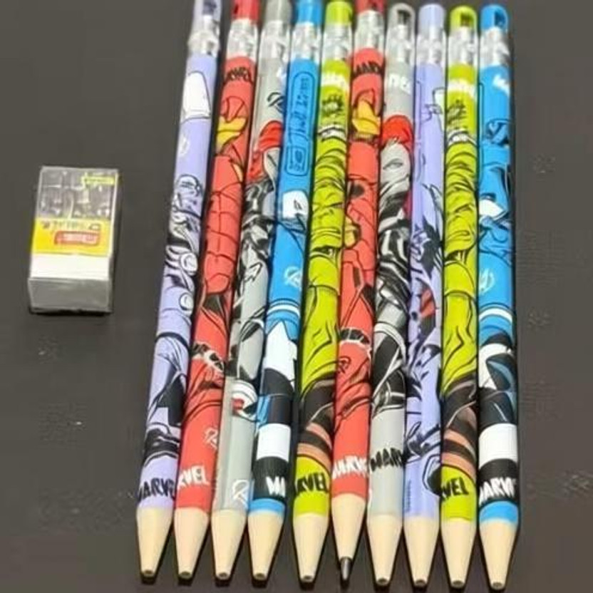 FLAIR THRILL 2.0mm MECHANICAL PENCIL | MARVEL HEROES | AVENGERS | PACK OF 10 | Pencil(Set of 10, Multicolor)