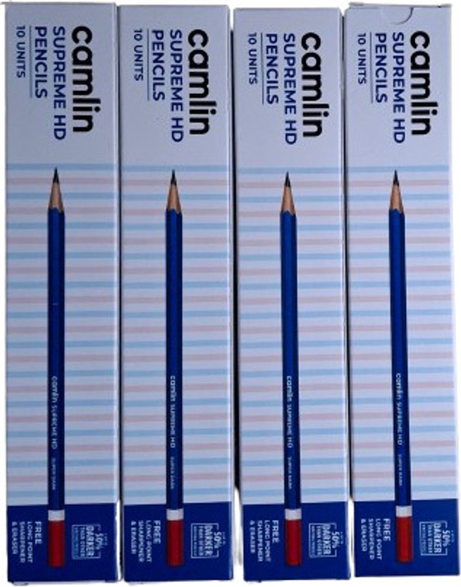 Camel CAMLIN SUPREME HD PENCILS | SET OF 4 PACK| EACH PACK 10 PENCILS Pencil(Set of 4, Blue)