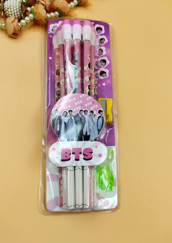 Paper Paper Bear Pink Human BTS HB Pencil, Sharpener and Pencil Cap Set Piece of 12 Pencil(Pink) - Flipkart Deal