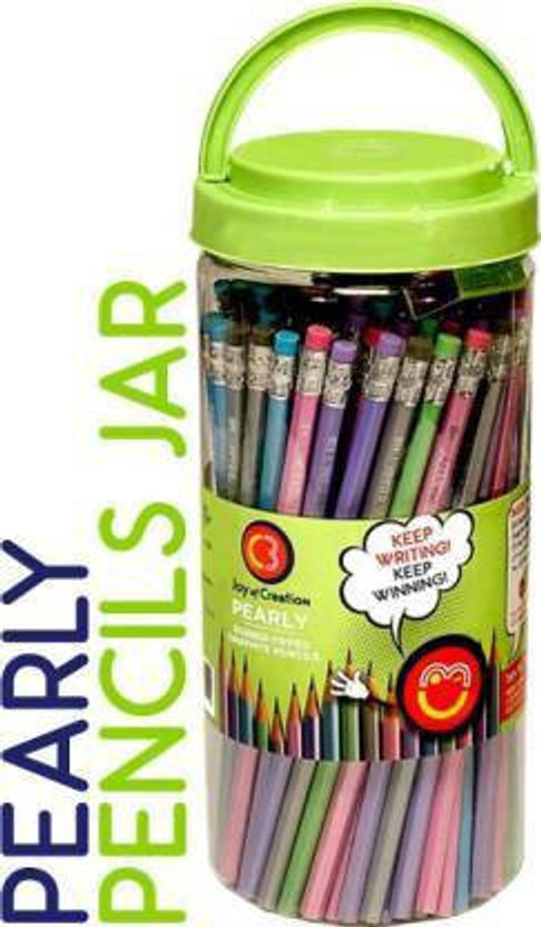 DOMS -C3 Perly Rubber Tipped 100 Super Dark Pencils Box with 5 Sharpners Pencil(Multicolor)