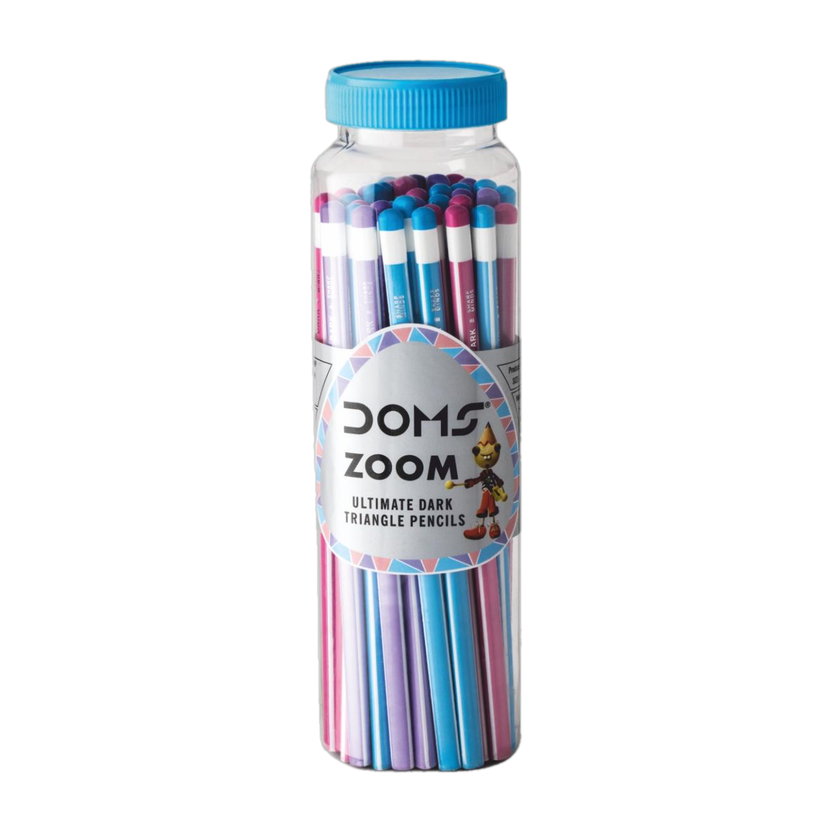 DOMS Zoom Triangle Jar Of Pencil(Set of 30, Multicolor)