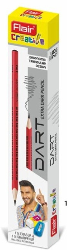 Flair Creative Dart Extra dark Pencil Pack of 10 Pencil(Set of 12, Multicolor)