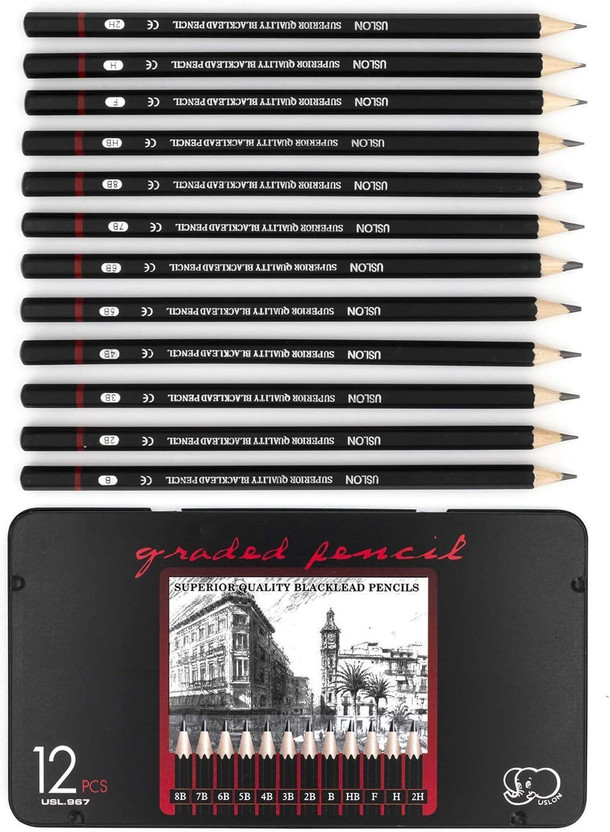 KGBTREADS 12 Pcs Sketch Pencil Set For Artist Drawing Sketching Pencil(Pack of 12)