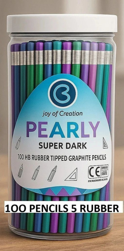 Aahum 100 pencils per box with 5 sharpners Round Shaped Pencil Multicolor Jar Round Shaped Pencil(Set of 100, Multicolor)