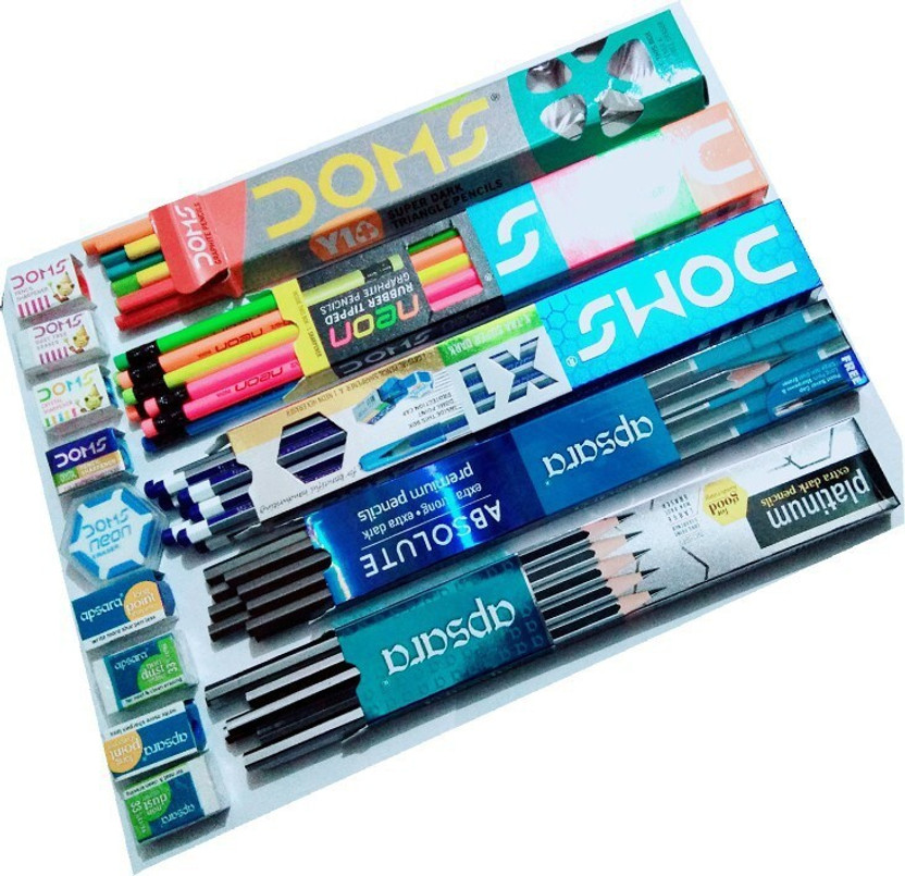 DOMS Neon,X1,Y1+,Apsara Absolute,Platinum Pencil(Set of 5, Multicolor)