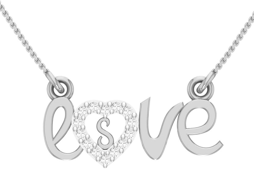 Kanak Kanak Jewels Love Pendant Letter S Letter Silver Gold plated Valentine Latest American Diamond for Women Girls Girlfriend Men Boys Couples Lovers Design alphabet Cubic Zirconia Brass Chain Pendant Silver Cubic Zirconia Brass Pendant - Flipkart Deal
