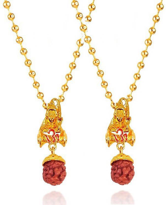 utkarsh-set-of-2-golden-mahakaal-shiva-om-damru-with-sarp-snake-locket