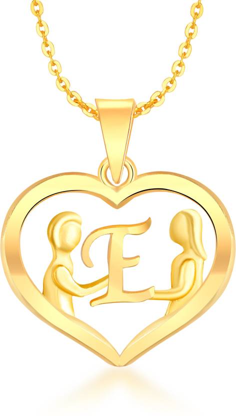 Kanak Jewels Couple Pendant Letter E Unique Design For Women Girls Love Gold Plated Pendant Gold Plated Brass Locket Price In India Buy Kanak Jewels Couple Pendant Letter E Unique Design For