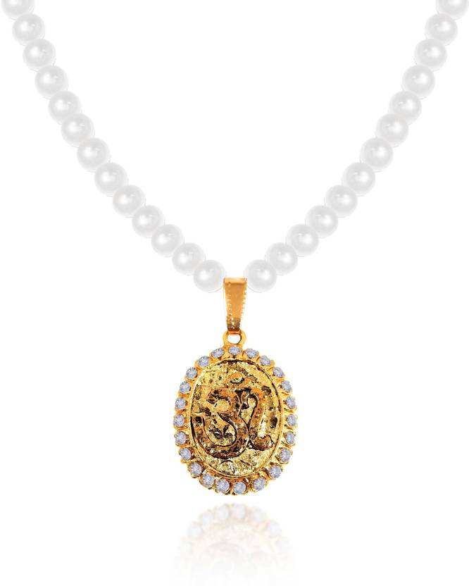 Airtick Oval Om Chand Symbol Lord Shiva Mahadev Locket Pendant Moti ...