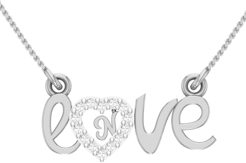 Kanak Kanak Jewels Love Pendant Letter N Letter Silver Gold plated Valentine Latest American Diamond for Women Girls Girlfriend Men Boys Couples Lovers Design alphabet Cubic Zirconia Brass Chain Pendant Silver Cubic Zirconia Brass Pendant - Flipkart Deal