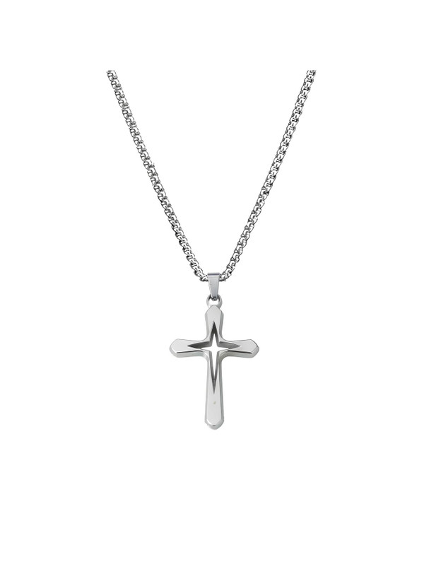 The Men Gift Lord Jesus Cross Pendant For Men Christian Religious Jewelry Silver Metal Pendant