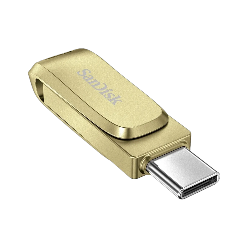 SanDisk SDDDC4-256G-I46DPD 256 GB OTG Drive Compatible with Mobile, Desktop Computer, Laptop, Tablet USB 3.2 Metal Case(Gold, Type A to Type C)