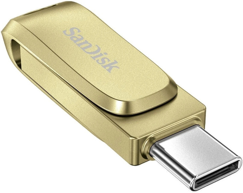 SanDisk SDDDC4-256G-I35GD 256 GB OTG Drive Compatible with Mobile, Desktop Computer, Laptop USB 3.1 Metal Case(Gold, Type A to Type C)