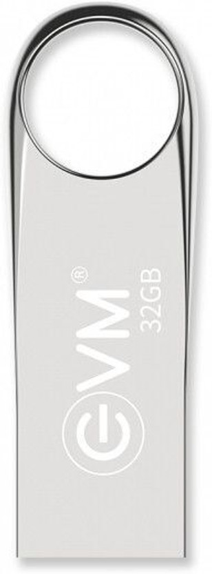EVM EVMPDV/32GB 32 GB Pen Drive Compatible with Desktop Computer, Laptop, Television, Audio Player, Mobile USB 2.0 Metal Case(Silver)