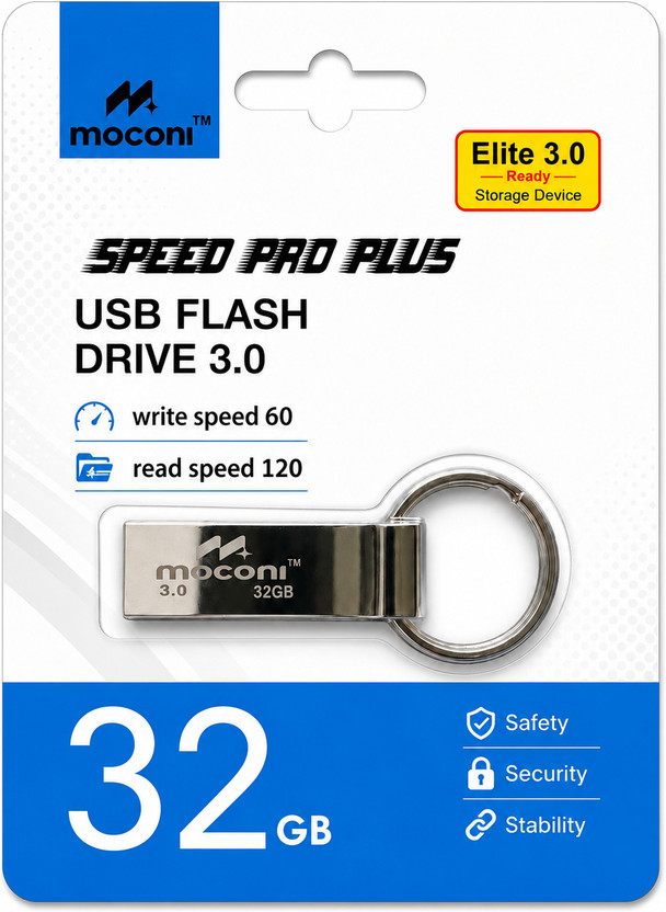 MOCONI F-U3-1001 32 GB Pen Drive Compatible with Desktop Computer, Laptop, Mobile, Tablet, Television USB 3.0 Metal Case(Silver)