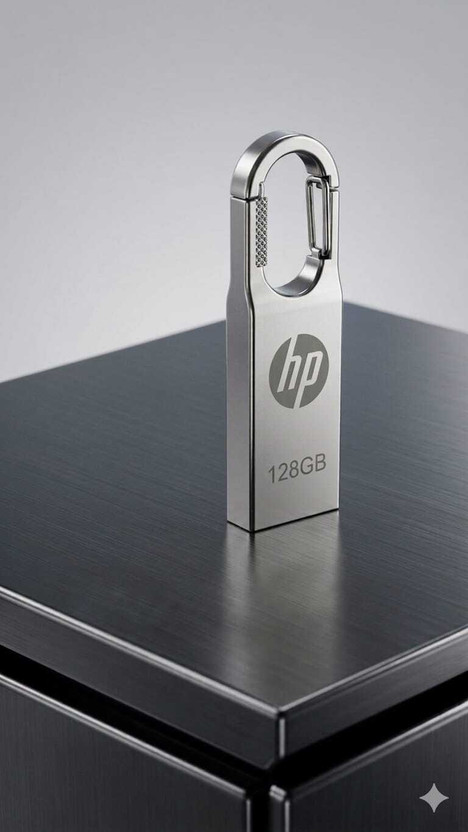 HP 128 Gb Pen Drive 128 GB Pen Drive Compatible with Desktop Computer, Laptop, Mobile, Tablet, Television USB 2.0 Metal Case(Grey)