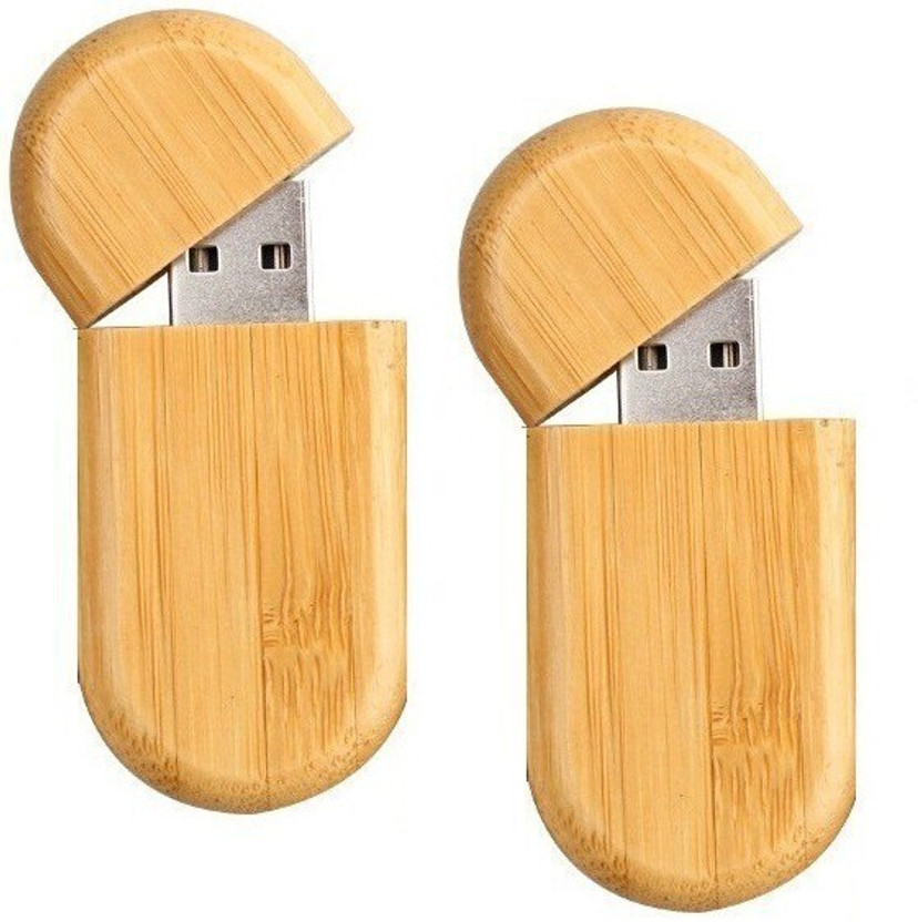 KBR PRODUCT 1+1 combo attractive wooden oval shape high speed USB 2.0 flash drive 32 GB Pen Drive Compatible with Gaming Console, Desktop Computer, Audio Player, Television, Laptop USB 2.0 Plastic Case(Brown)