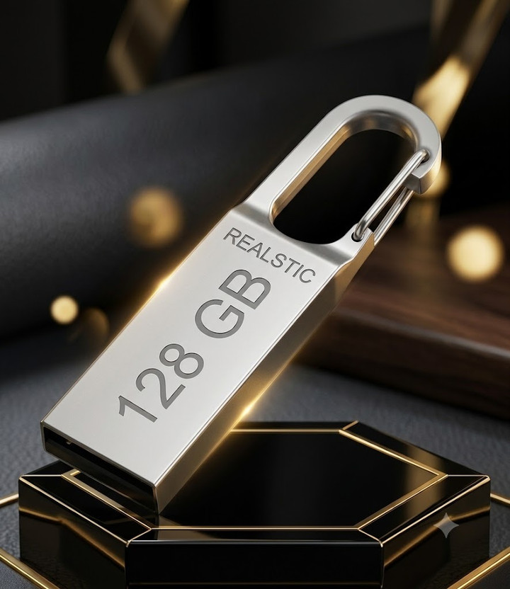 Realstic Pen Drive with Metal Body External Storage Device 128 GB Pen Drive Compatible with Audio Player, Desktop Computer, Gaming Console, Laptop, Mobile, Netbook, Tablet, Television USB 3.0 Metal Case(Silver)